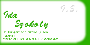 ida szokoly business card